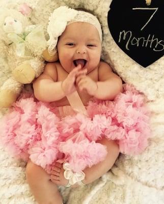 Fluffy Pettiskirts, headbands, custom made sandals! We have what you need for pictures too!