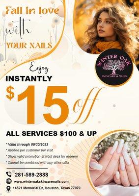 FALL IN LOVE WITH YOUR NAILS!

Address: 14521 Memorial Dr, Houston, TX 77079
winteroakskincarenails.com