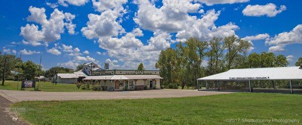 View of the museum, pavilion and in the background the Burton Farmers Gin, taken in 2019