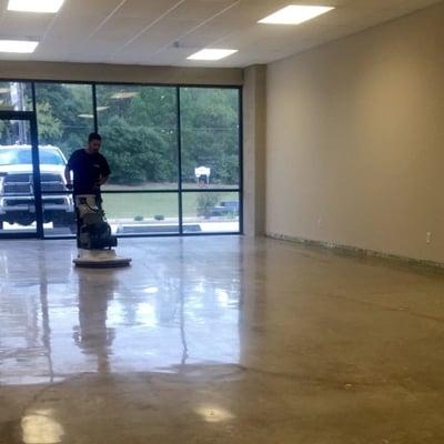 Want a new look on your business floor? We have the perfect solution, industrial concrete polish.