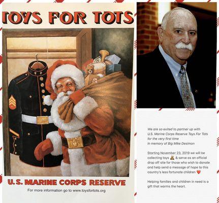 So excited for our very first annual toy for tots in memory of Big Mike Desimon 

#toysfortots #USMarines #befearlessbekind #giveback