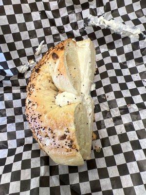 Everything bagel with cream cheese