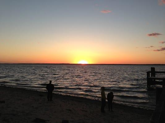 Sunset over the Chesapeake Bay from "Cho" beach at Camp Tockwogh.