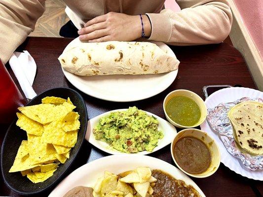 GRILLED CHICKEN BURRITO AND GUACAMOLE