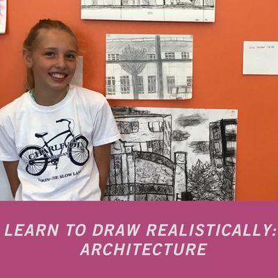 Great work from a teen camper from summer 2018 - inspired by the buildings across the street in Downtown Evanston.