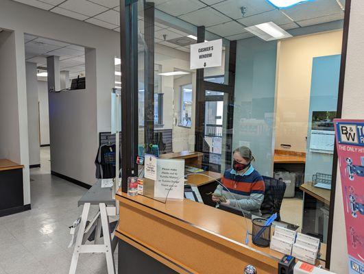 Cashier window