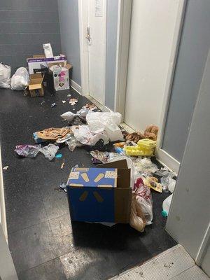 Trash In the hallway