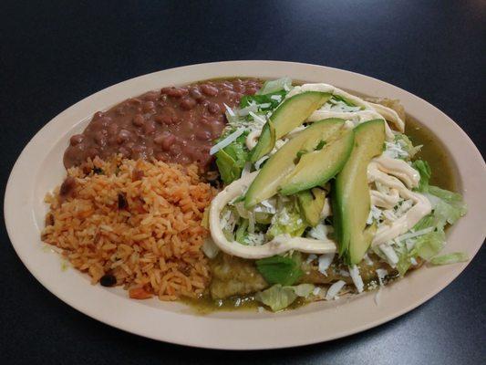 Enchiladas verdes.