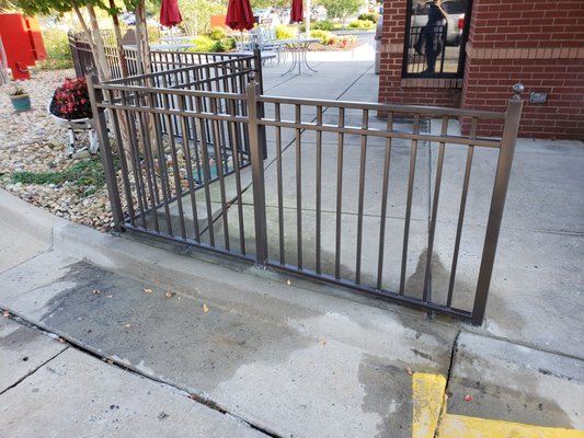 Railing section at the Hidenwood Chick-Fil-A.