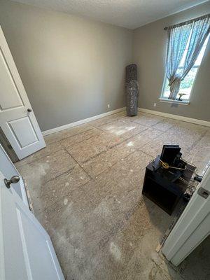 Bedroom down to the subfloor