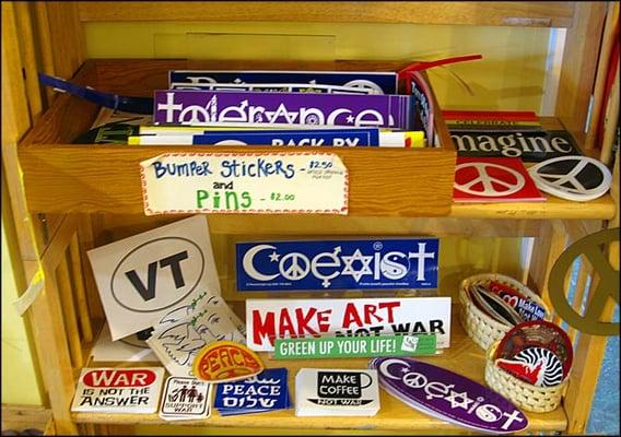 Diverse Selection of Bumper Stickers.  Always changing.