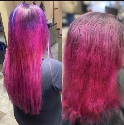 Purple and magenta extension and color transformation