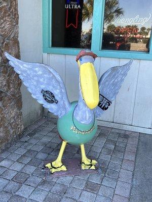 Mr. Pelican welcoming the guests.