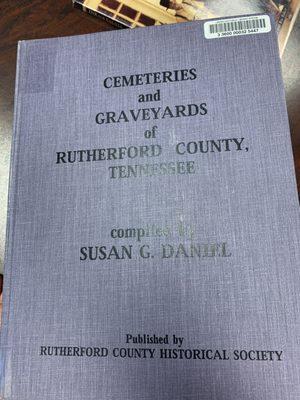 Rutherford County cemetery book - great local resource.