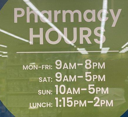 Pharmacy hours