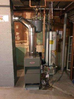 Hot water boiler  installation