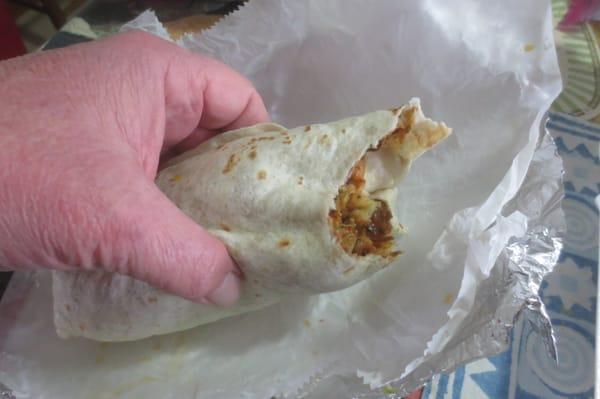 Ranchero Burrito (spicey hot) and so very good!