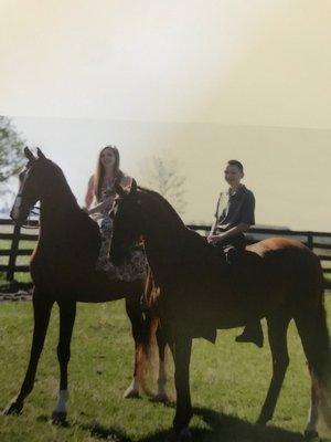 Brother and sister enjoying their horses!