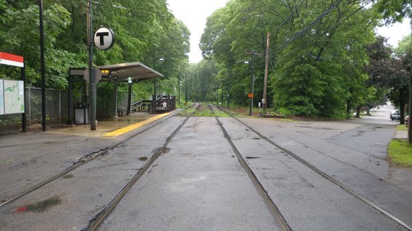 Looking inbound at Capen Street Station