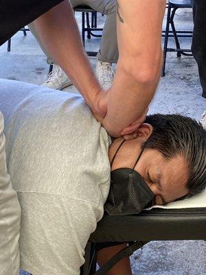 Last Upper Cervical adjustment performed on the TATS International Outreach mission trip Mexico August 2022. In Caujimalpa, Mexico