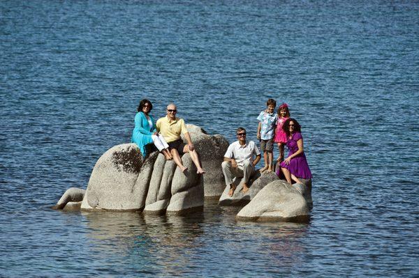 Three generations enjoying the Tahoe mountain lifestyle.