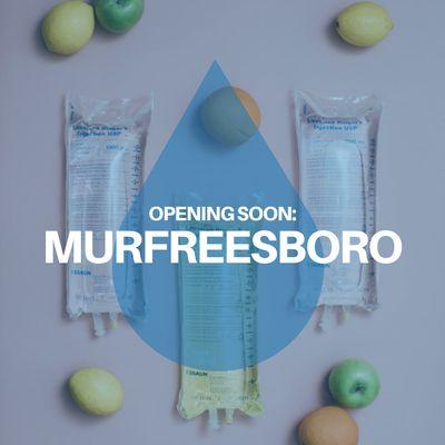 Opening Dec 19, 2022! Get rehydrated with Murfreesboro's most trusted IV Therapy service.