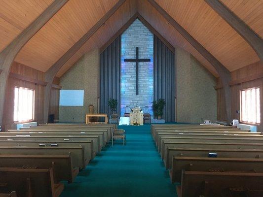 Chapel featuring large cross.