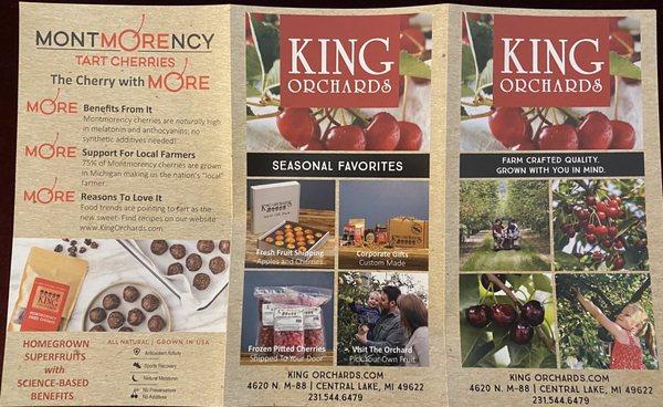 King Orchards Brochure (2023, front).