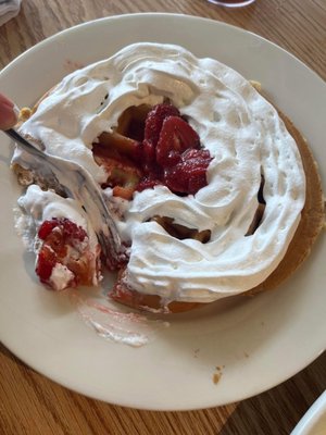 Strawberry and cream waffle , would shave been great without the pubic hair