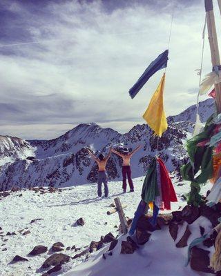 Mountain women on Kachina Peak, Taos Ski Valley.