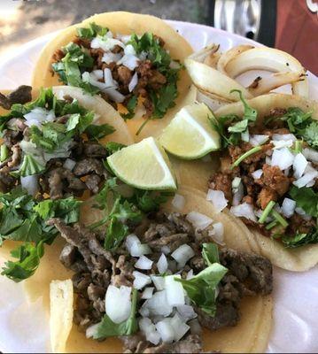 Tacos Asada, Tripa, Lengua, Buche, Carnitas, pollo, Adobada, Birria de Res, Cabeza, 
Shrimp Tacos