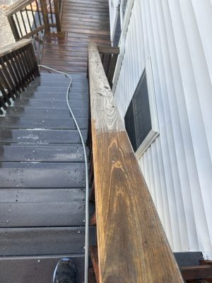 Cleaning of wooden deck