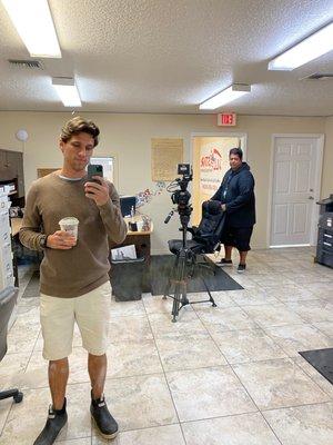 On set shooting for a New Port Richey A.C. Client.