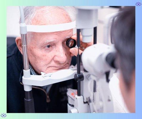 Man Receiving an Eye Exam From Michigan Eye Institute