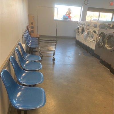 Sitting area and washing machines