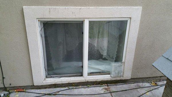 Basement glass repair