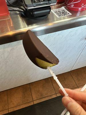 Chocolate dipped apple