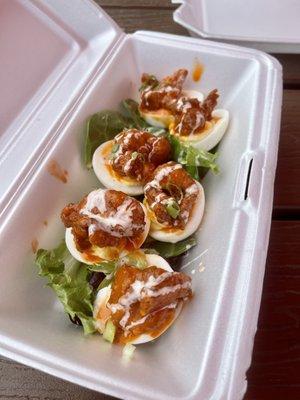 Buffalo Chicken Deviled Eggs