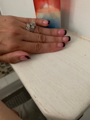 Spa French tip dip manicure