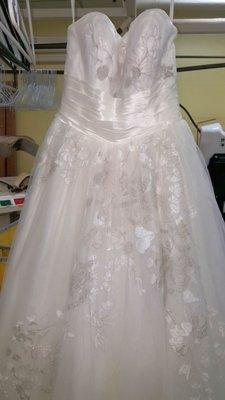 Preservation process for wedding dress.