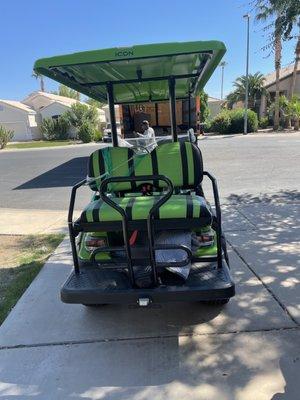 Delivering monster golf cart