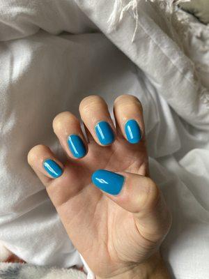 Blue Opi color, regular manicure (18$)