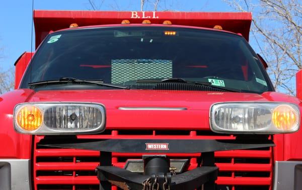 Close up of Brancato Snow Plow Truck in Chicago, IL