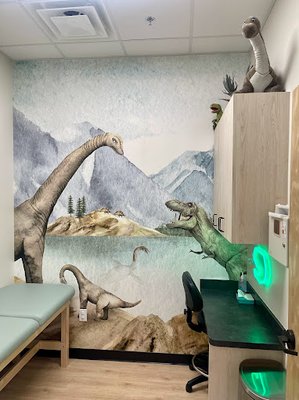 Sachse Pediatrics' Dinosaur themed exam room!