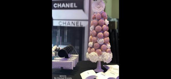 Macaroon towers are a delightful addition to any dessert table.