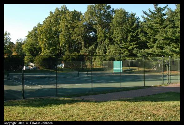 two tennis courts