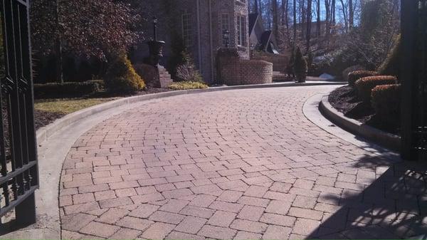 Large residential job. Stamped brick pattern and concrete curbing