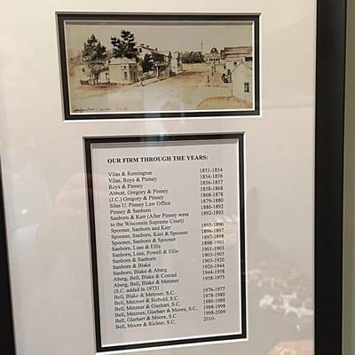 Chronological history of the firm in the lobby