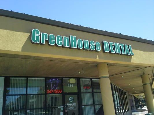 GreenHouse Dental Store Front, Green House Market Place Shopping Center, San Leandro, CA.