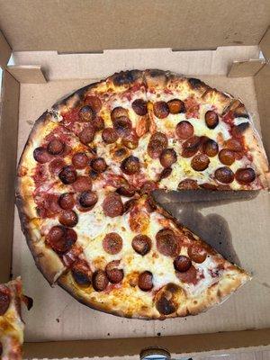 Double pepperoni pizza